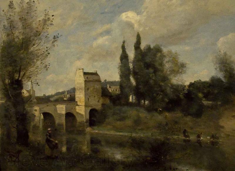 Jean-Baptiste Camille Corot The bridge at Mantes Norge oil painting art